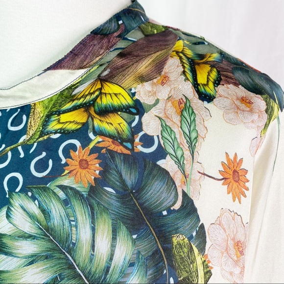 Johnny Was Abina Blouse Silk Floral Ling Sleeve 2X - Picture 3 of 14